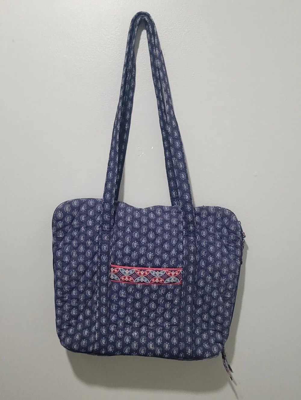 Vera Bradley Quilted Blue Paisley Briefcase 15x12